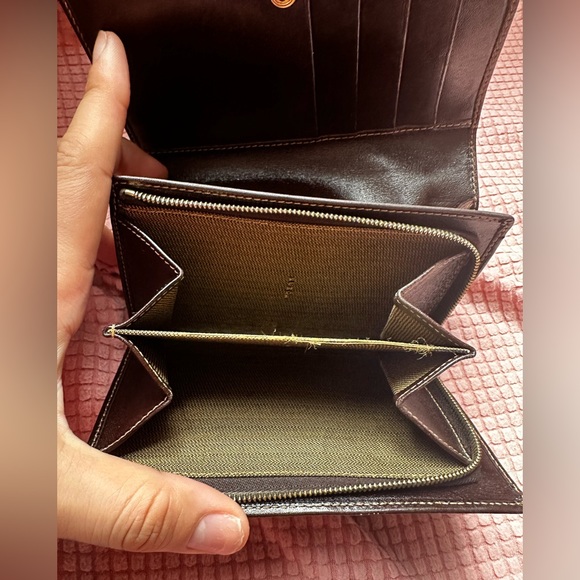 FENDI Zucca Canvas Leather Bifold Medium Long Wallet Vintage Authentic - Picture 15 of 17